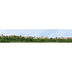 Pozadí kolejiště -malé město-