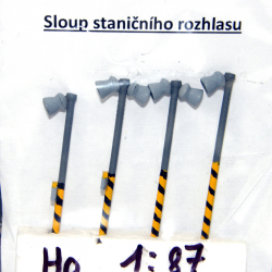 H0 sloup staničního rozhlasu 4 kusy
