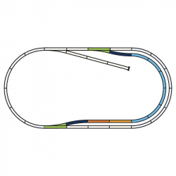 H0 - kolej s podložím -set C-