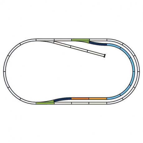 H0 - kolej s podložím -set C-