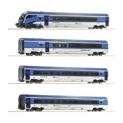 H0 - čtyřdílný set vozů -Railjet- s řídícím vozem ČD ep.VI
