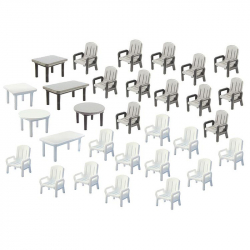 H0 - zahradní stoly a židle