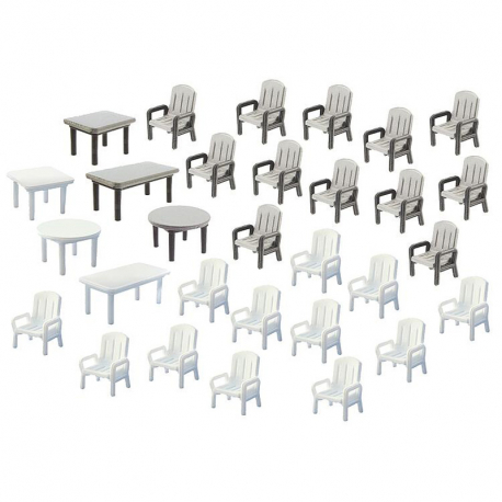 H0 - zahradní stoly a židle