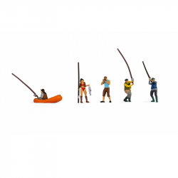H0 - rybáři 5 figurek + člun