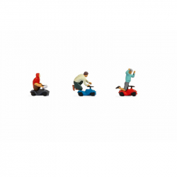 H0 - Bobby automobilové závody 3 figurky + 3 autíčka