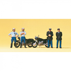 H0 - francouzká policie 4 figurky + 2 motorky