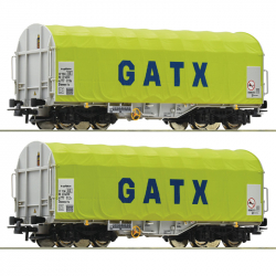 H0 - set dvou nákladních vozů s posuvnou plachtou Shimmns GATX ep.VI