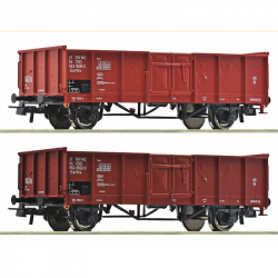 H0 - set dvou otevřených nákladních vozů Es/Vte ČSD ep.IV