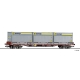 TT - plošinový vůz DB AG naložený Innofreight WoodTainer XXL ep.V