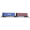 TT - kontejnerový vůz Sggmrss PKP Cargo ložený dvěma kontejnery 40‘ ep.V