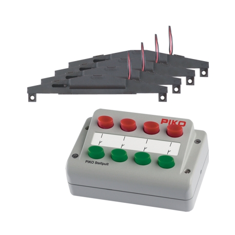 H0 - set 4 elektrické přestavníky + 1 ovládací pult