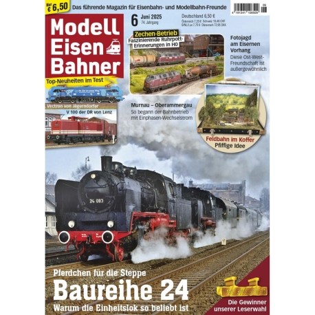 Časopis Modell Eisen Bahner 4/2025 v němčině