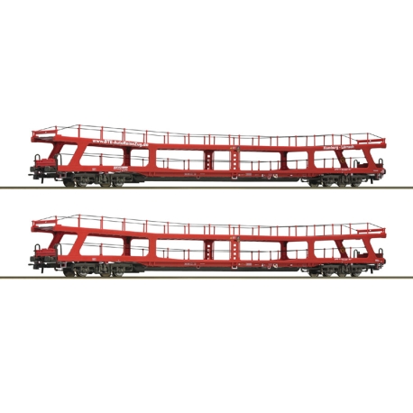 H0 - set dvou vozů pro přepravu automobilů typu DDm  BTE ep.VI