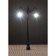 H0 - parková lampa dvouramenná LED studená bílá
