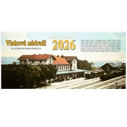 Stolní kalendář - vlaková nádraží 2026