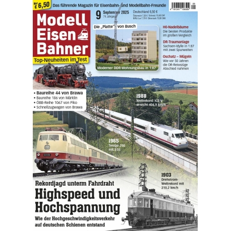 Časopis Modell Eisen Bahner 4/2025 v němčině