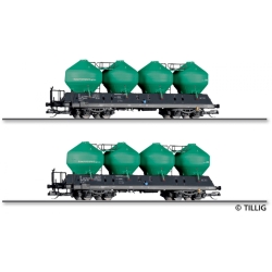 TT - set dvou vozů na sypké hmoty Uacs 451.1  Transportservics s.r.o. Beroun ep.VI