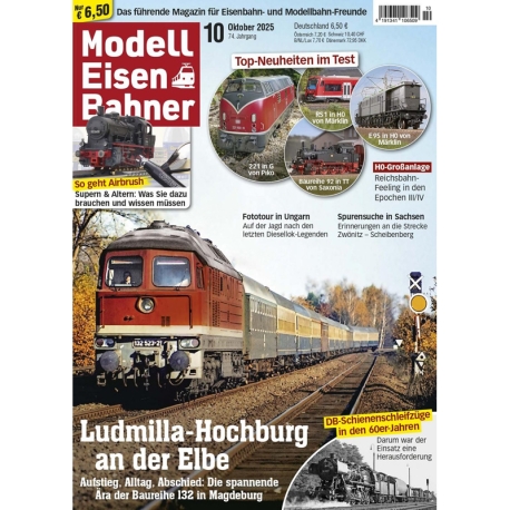 Časopis Modell Eisen Bahner 4/2025 v němčině