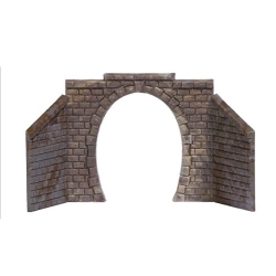 N - jednokolejný tunelový portál se 2 násypovými zdmi