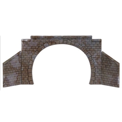 TT - dvojkolejný tunelový portál se 2 násypovými zdmi